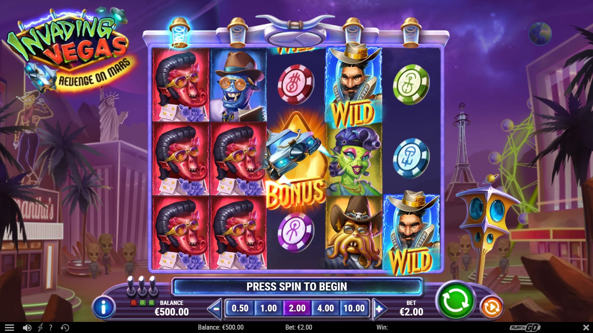 Play Invading Vegas Revenge on Mars - Free casino game